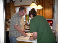michael & paula making pizza