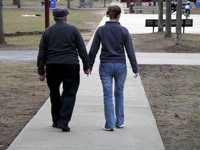 holding hands at the dam