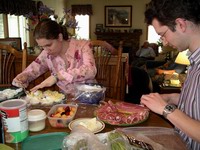 finishing up the appetizers